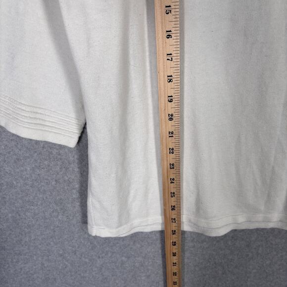 Notations Sweater 2X Pearls Cotton Stretch Twee Glam‎ Feminine Church Neutrals - Picture 6 of 12